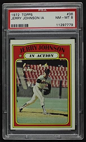 1972 Topps 36 em ação Jerry Johnson São Francisco Giants PSA PSA 8,00 Giants