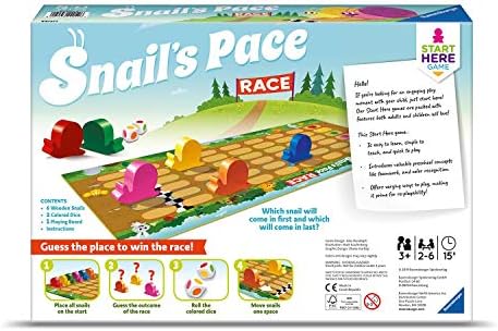 O jogo de corrida de ritmo de Ravensburger Snail para 3 anos ou mais - jogo de corrida infantil rápido, onde todos