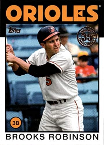 2021 Topps Series 1 Baseball 1986 Topps Baseball 35º aniversário 86B-56 Brooks Robinson Baltimore Orioles Official MLB