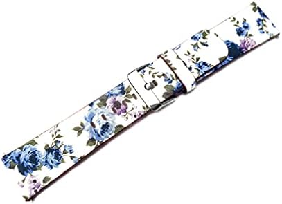 Nickston Floral FL-2 Blue Roses Band compatível com Garmin Venu 2 Smartwatches Elegant Soft Leather Straplet Pt22