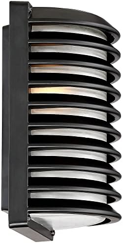 John Timberland meados do século Modern Wall Light Sconce Black Decirado 7 1/2 Grade de grade de grade de gira de metal para