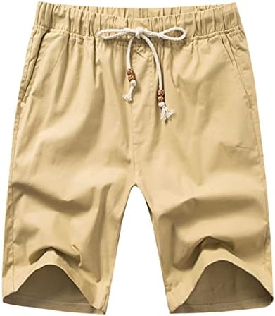Shorts atléticos sem bolsos de verão masculino casual sólido curto -calça de calça de cordão