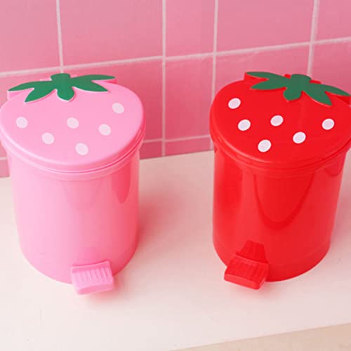 NUOBESTY Mini Desktop Wastebasket mini lixo lata de mesa lixo pode pequena lixeira com tampa pequena