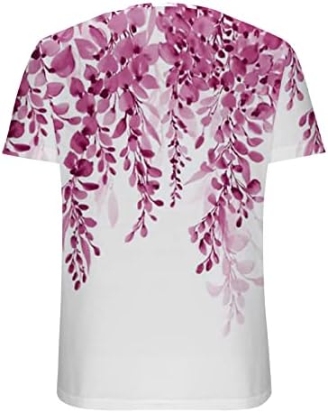 Túnica de túnica de manga curta para mulheres de moda para mulheres, com estampa floral casual tshirts de renda Strim V