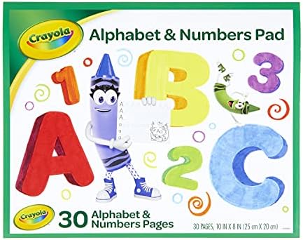 Crayola Alphabet Pad, planilhas de rastreamento, 30 páginas, branco, 10 x 8 polegadas
