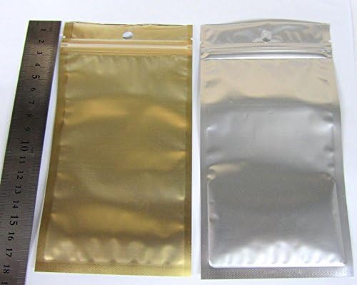 500 Tons de prata de ouro 2 tons de alumínio Mylar 4x6,5 polegadas Bolsa reclosável Fronteiro Clear Ga1 Navio rápido