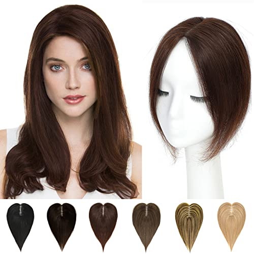 Toppers de cabelo de saro-up para mulheres clipe de cabelo humano real em pedaços de cabelo de cigarros sem franja 120% de densidade