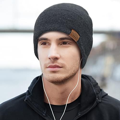 Boosca cinza grisinha chapéu clássico de malha de malha de lã de lã inverno quente chapéus esportivos ao ar livre para homens