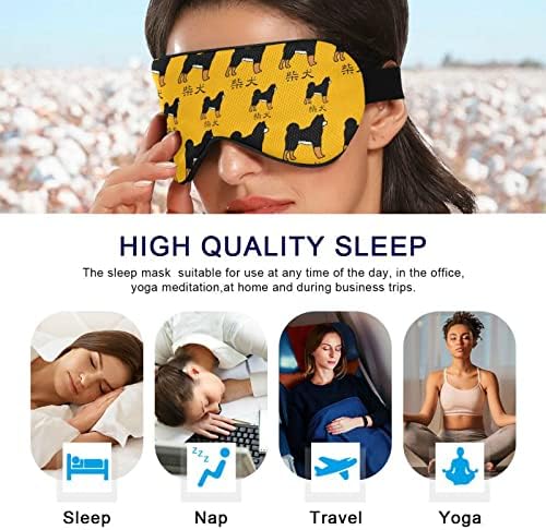Máscara de olho do sono unissex Japão-shiba-inu-larange máscara de dormir à noite