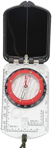 Dauerhaft Portable Mapa Compass, medidor de inclinação Precisa mapa multifuncional bússola direcional com cordão para caminhada