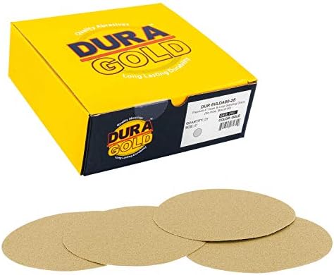 DURA -GOLD 6 discos de landing - 60 grão, gancho e loop da placa de apoio e interface de densidade suave