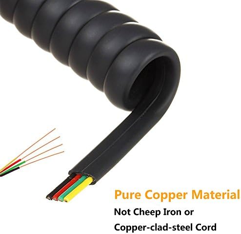 Uvital Telephone Haplet Cable Taber, comprimento enrolado de 0,72 a 6 pés de linha de telefone líquido não soldado