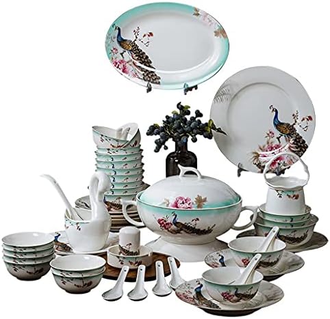 Pratos e pratos tddgg definido placas de mesa de cerâmica Jingdezhen Bone China Noodle Bowl