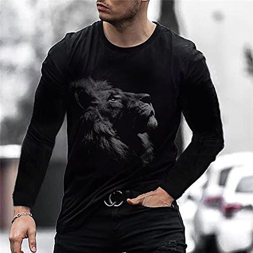 Camisetas de manga longa do soldado beuu para masculino, 3D Lion Wolf Print Gym Wymout Hucking Athletics Tee Tops Fashion Sweatshirt