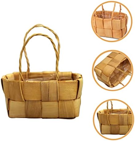 Zerodeko 3pcs cestas de flor de madeira tecer cesta de pão tecido cesto cesto cestas