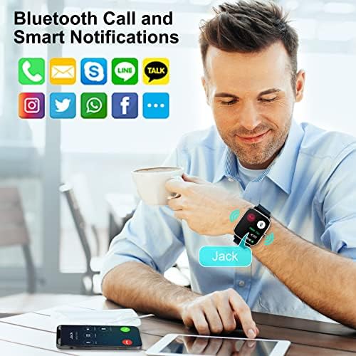 TOZDTO Smart Watch Presente para homens Mulheres, 1,7 Tela de toque completa smartwatch com texto e pedindo telefones Android iOS,