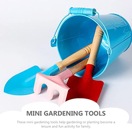 Hanabass Kid Toys Mini Gardening Tool com Rake de Rago de Maticha de Jardim e ferramenta de jardim de balde para crianças plantando