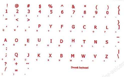 Dvorak online-Welcome simplificado transparente com os teclados de teclado de letras vermelhas para laptops computadores de computadores de computadores