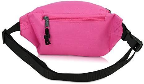 Dalix 3 bolso Fanny Pack Money bolsa correteira corretores cinto de cintura em rosa quente