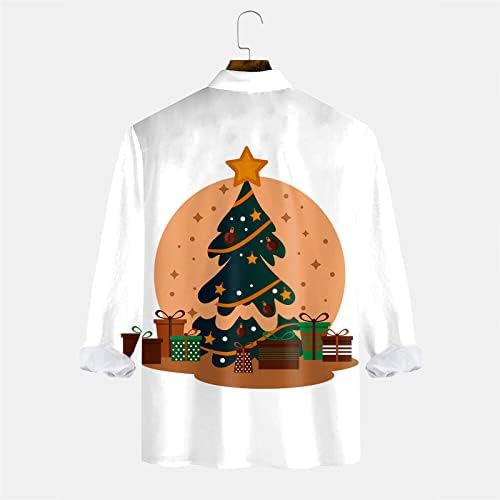 One N Men Men Casual Manga Longa Autumn Winter Christmas 3D Camisas impressas da moda Blusa Top Bouse Shirts T Men Men Set