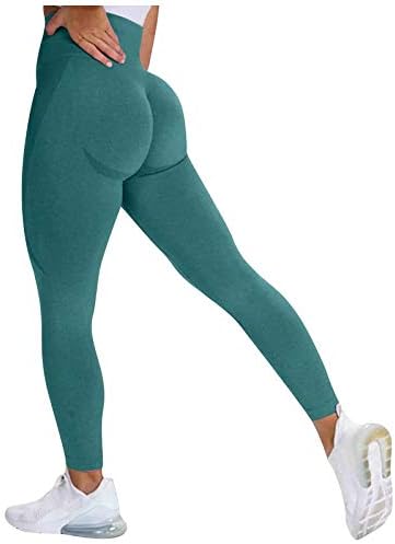 Pantagens de ioga Cintura alta com bolsos Leggings de levantamento sem costura para mulheres de ioga de cintura alta
