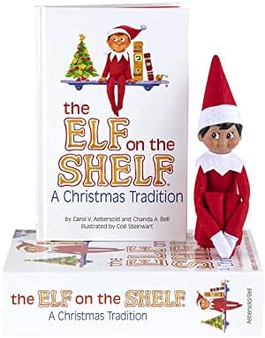 O elfo na prateleira: uma tradição de Natal - Brown Eyed North Pólo Elf Boy com Elf Pets: A Saint Bernard Tradition