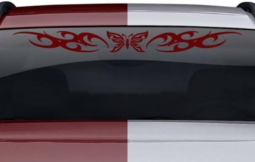 Projeto de criações pegajosas #168-01 Butterfly Tribal Secretamento de balsa de pára -brisa adesivo adesivo vinil traseiro traseiro da janela traseira bandeira de carro traseiro SUV SUV Van Trailer Barco