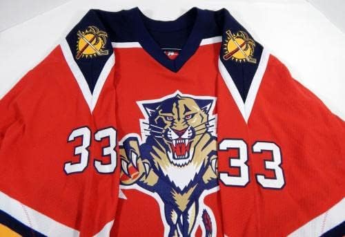 Florida Panthers Allen #33 Game usou camisa vermelha 56 dp19640 - jogo usado na NHL Jerseys
