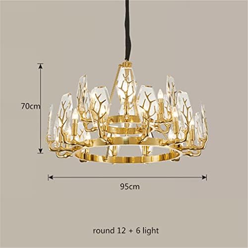 ZLXDP American Living Room Copper K9 Crystal E14 Linglier Led Led Round Round Hanging Lustre Ilumping Suspenda Luminárias