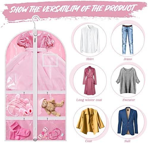 6 PCs Kids Dance Costume Bolsa de vestuário para roupas para pendurar roupas de vestuário transparente para sacos de vestuário