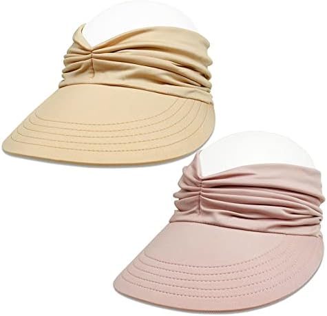 Sun Hat Women Women Sun Beach Visor Cap Protection com largura para caminhadas de golfe de praia de esportes