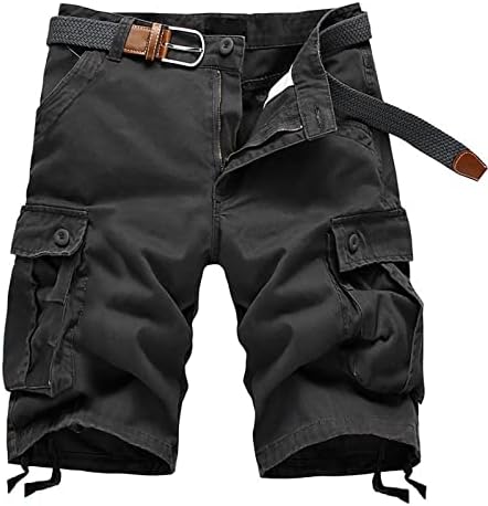 Shorts masculinos de cargo de 4zhuzi para desgaste casual - bolsos múltiplos shorts de bicicleta - esportes de férias com calças curtas ao ar livre