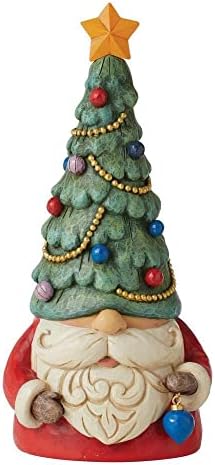Enesco Jim Shore Heartwood Creek Árvore de Natal Gnome Lits Feliz, 9,25 polegadas, multicolor