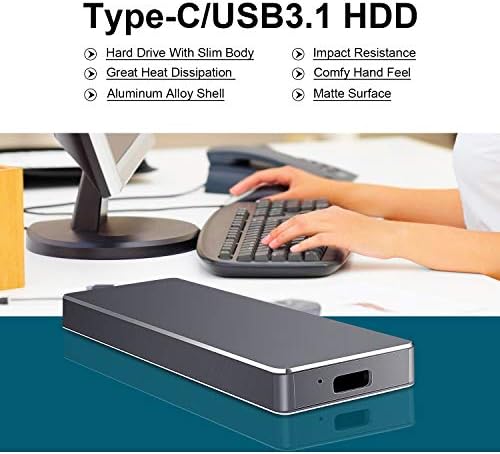 Disco rígido externo 1 Tipo C USB3.1 para PC, Mac, Wii U, Xbox