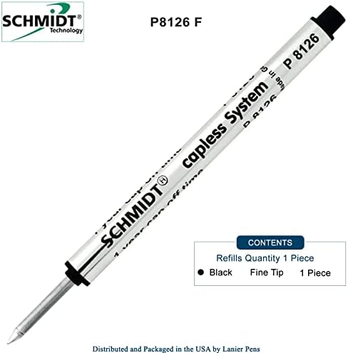 Schmidt P8126 Rollerball curto sem captura - tinta preta