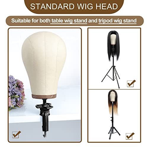 Wig Stand Tripé com cabeça de peruca de 23 polegadas com cabeça de manequim para peruca peruca de tripé para estilo