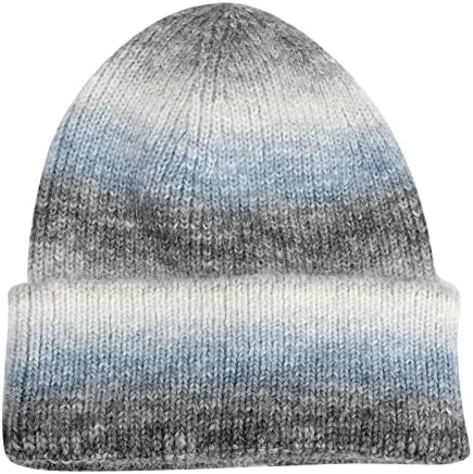 Winter Knit Sport à prova de vento e gradiente de tampa curta de tampa de tampa de tampa de tinta chapéu de lã de malha de lã