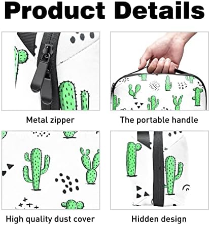 Cactus e elementos abstratos Organizador eletrônico, saco de armazenamento de cabo de cordão à prova d'água para viagens em casa,