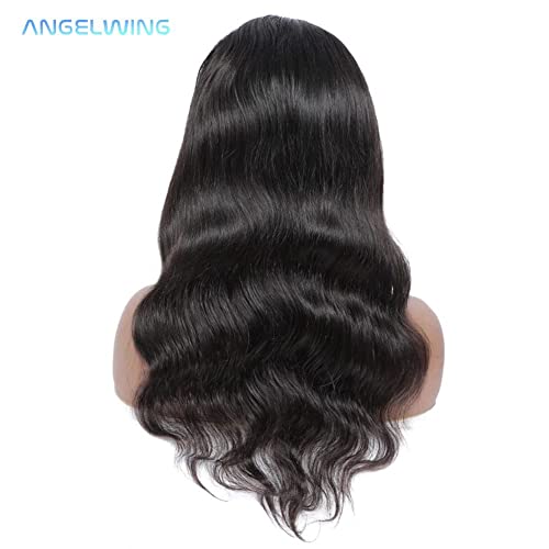 Cabelo angelwing 32 polegadas Wig Human Hair Wigs Onda de onda de glue-peruca de cabelos humanos com lenço pré-aconchegado perucas