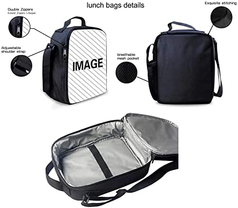 Buybai Universe Football Princip Kids School Backpack Conjunto de 3 peças, lancheiras com bolsas de garrafa de água,