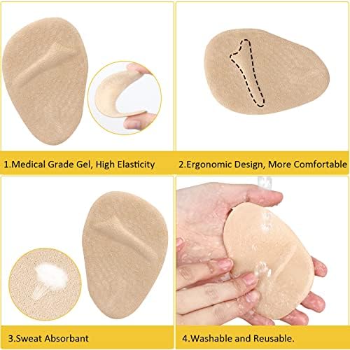 Inserções de calcanhar para mulheres, 6 pares de calcanhares e 2 pares MetatarsoSal Mulher, Ball of Foot Almofadas