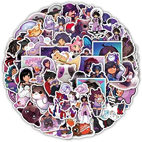 ANIME APHMAU STETERS, 60PCS Adesivos de desenho animado fofos para laptop, adesivos de caça de anime kawaii