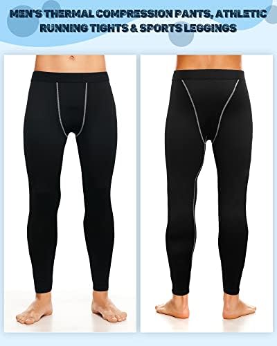 HiCarer 6 Pack calça de compressão masculina Calças de exercícios de compressão atlética Leggings executando calças justas para