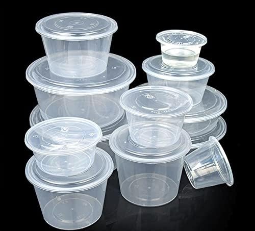 67 onças de compartimento único redondo recipientes de armazenamento de alimentos plásticos com tampas - microondas,