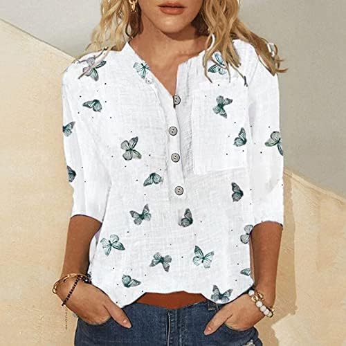 Camisas de verão de Firero para mulheres 2023, Button Womens Down Down Down