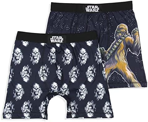 Intimo Star Wars Mens '2 pacote de pacote Chewbacca Boxers cuecas cuecas boxer