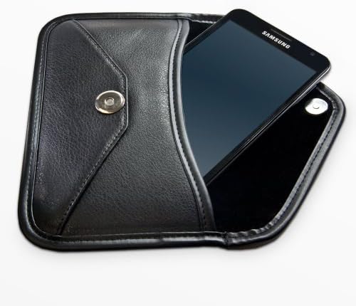 Caixa de ondas de caixa compatível com Samsung Galaxy A20 - Bolsa mensageira de couro Elite, design de envelope de