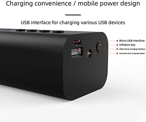 Eastvita 150 PSI Pneus inflador portátil, compressor de ar de 2000mAh para pneus de bicicleta de carro, LCD Digital Display