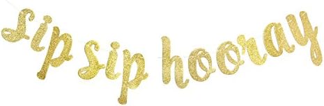 Sip Sip Hooray Gold Glitter Banner-Bachelorette Party, Chuveiro de noiva, noivado, decoração de festa de aniversário