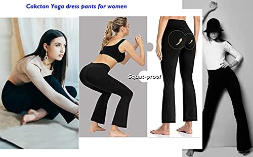 Calças de ioga de bootcut de cakcton para mulheres com calças de treino de cintura alta de bolso calças esportivas